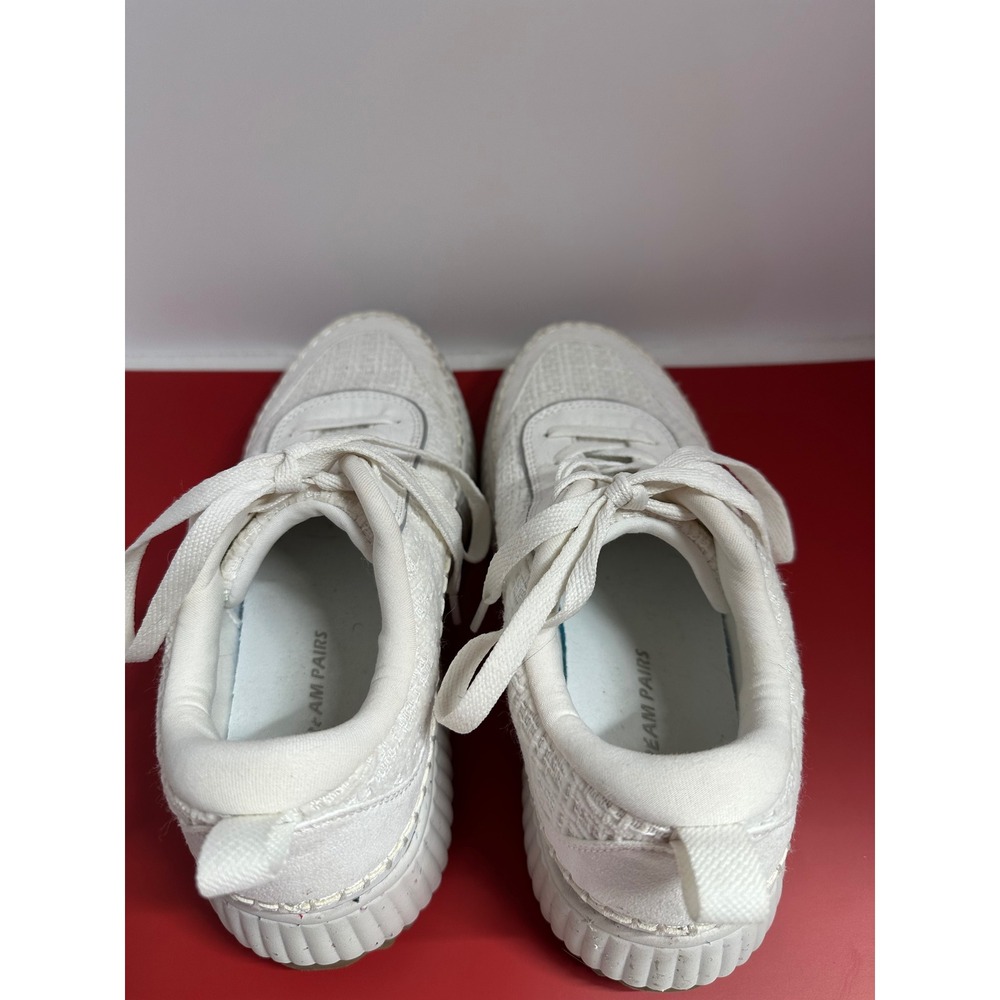 Dream Pairs Women White Tweed Lace Up Sneakers Casual Comfort Shoes US 8 EUR 39 - Picture 3 of 6